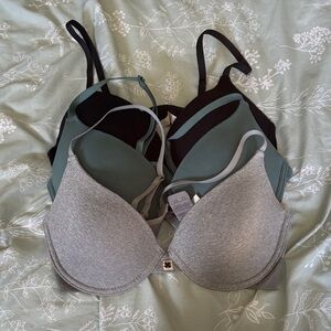 Lucky Brand Wireless T-Shirt Bras in Gray, Sage Green & Black